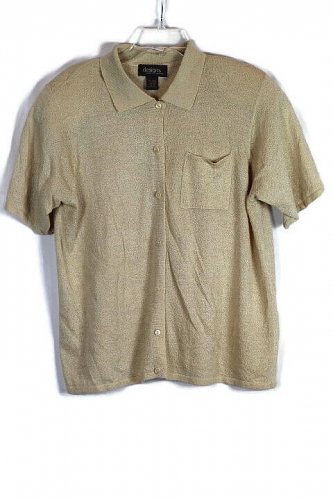 Designs by Lane Bryant Yellow Women's Short Sleeve Top Blouse Padded  14/16 002