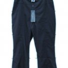 Raffinalla Black Women's Stretchy Pants Built In Tummy Control Slit Flare  022