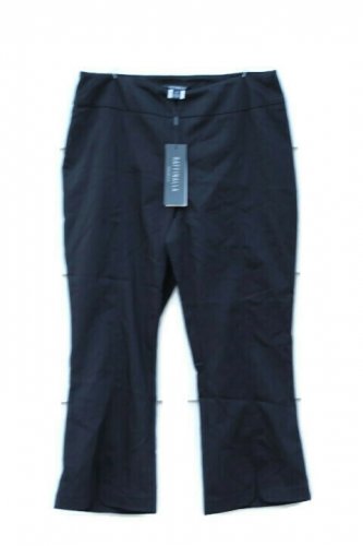 Raffinalla Black Women's Stretchy Pants Built In Tummy Control Slit Flare  022