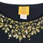 Ruby Rd Black Women's Long Sleeve Top Blouse Beaded Neckline 2X 011