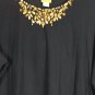 Ruby Rd Black Women's Long Sleeve Top Blouse Beaded Neckline 2X 011