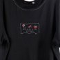 Fenini Black Women's Short Sleeve Top Blouse Pullover 1X 060