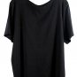Fenini Black Women's Short Sleeve Top Blouse Pullover 1X 060
