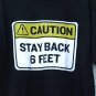 Hanes Beefy Jack Daniels Black Men's Caution Stay Back 6 Feet T Shirt Large  006