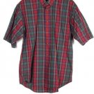 Van Heusen Plaid Men's Short Sleeve Dress Shirt Button Down Medium 003