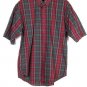 Van Heusen Plaid Men's Short Sleeve Dress Shirt Button Down Medium 003