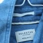 Selected Blue Denim Men's Short Sleeve Shirt Front Pockets Button Size Large 006