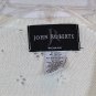 John Roberts White Women's Cardigan Sweater Eyelet Pattern 16W 007