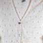 John Roberts White Women's Cardigan Sweater Eyelet Pattern 16W 007