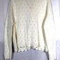 John Roberts White Women's Cardigan Sweater Eyelet Pattern 16W 007