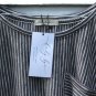 Lady Bye Women's Shirt Top Blouse Striped White Gray Bell Sleeves Size 1X  003