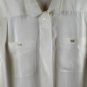Liz Claiborne White Women's Dress Top Blouse Long Sleeve Front Button 14 052