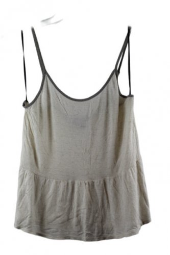 Forever 21 Cream Women's Tank Top Ruffle Flare Bottom Pullover Large 017