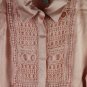 Ryegrass Pink Women's Long Sleeve Dress Top Blouse Front Buttons Small 029