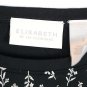 Elisabeth Black White Floral Womens Short Sleeve Shirt Size 2 033