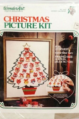 WonderArt Creative Needlecrafts Christmas Embroidery Picture Kit Advent Calendar