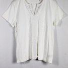 Liz Claiborne White Women's Top Blouse  Short Sleeve Pullover 2X 025