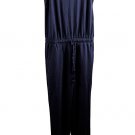 Daily Ritual Black Women's Tencel Short Sleeve Open Crewneck Jumpsuit Medium 030