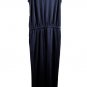Daily Ritual Black Women's Tencel Short Sleeve Open Crewneck Jumpsuit Medium 030