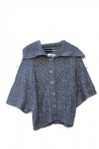 XX1 Gray Women's Knit Top Sweater Short Sleeve Full Front Buttons Size Small 018