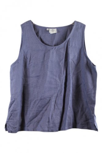 Hot Cotton Blue Women's Sleeveless Top Blouse Pullover 1X 030