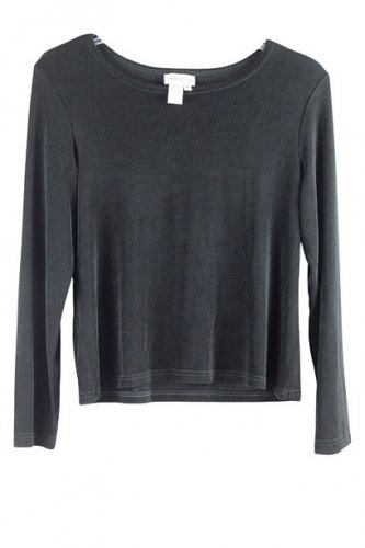 Coldwater Creek Black Women's Long Sleeve Blouse Pullover Medium 049