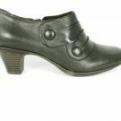 Michelle D Women's Ankle Booties Clogs Mules Heels Brown Leather Side Zip 11 M