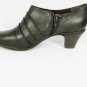 Michelle D Women's Ankle Booties Clogs Mules Heels Brown Leather Side Zip 11 M