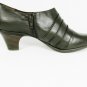 Michelle D Women's Ankle Booties Clogs Mules Heels Brown Leather Side Zip 11 M