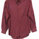Roundtree & Yorke Check Blue Red Men's Dress Shirt Long Sleeve Button Down M 008