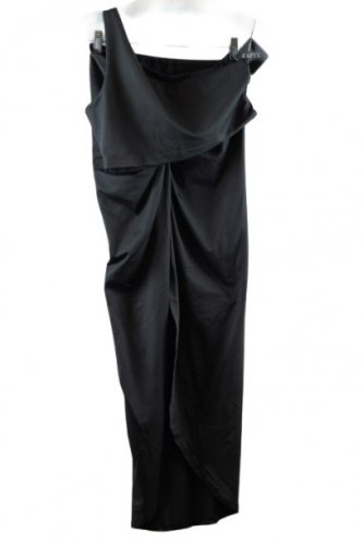 Zaful Black 2 Pc Women's Skirt with Crop Top Tank High Slit Twist Bodycon L 003