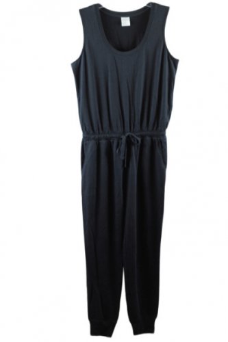 Amazon Essentials Black Women's Jumpsuit Drawstring Elastic Waist Small 053