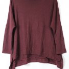 Women's Knit Pullover Sweater Turtleneck Bottom Side Slit Medium 046