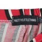 PrettyLittleThing Red White Black Striped Women's Pull On Pants Wide Leg 8 059