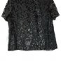 Maggie Sweet Black Women's Short Sleeve Blouse Floral Pattern Lined 2X 048