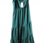 Pretty Garden Green Women's Maxi Ruffled Hem One Shoulder Sleeveness Large 053