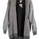 Leslie Fay Silver Metallic Women's Cardigan Sweater Front Button XL 057