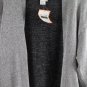 Leslie Fay Silver Metallic Women's Cardigan Sweater Front Button XL 057