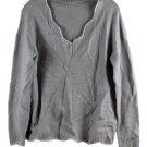Women's Knit Lavender Sweater Pullover V Neck Size Medium 049