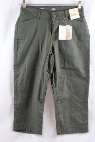 St John's Bay Green Womens' Capri Pants Mid Rise Size 2 034