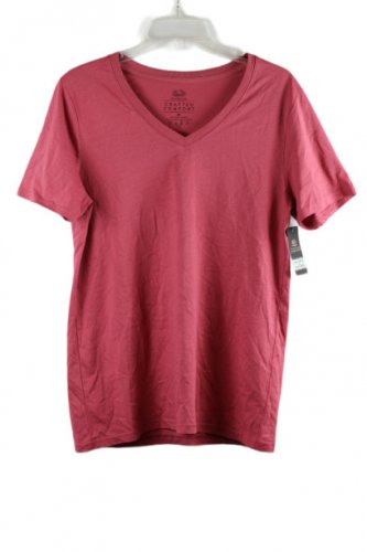 Fruit of the Loom Red Women's Pullover T-Shirt Short Sleeve V Neck M 054