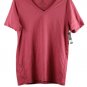Fruit of the Loom Red Women's Pullover T-Shirt Short Sleeve V Neck M 054