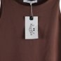 Reoria Brown Women's Sleeveless Racer back Tank Top Bodysuit Large 028