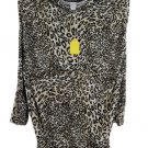 aDRESSing Woman Tunic Top Waterfall Neckline Long Sleeve Animal Print 2X 037 aDRESSing Woman Tunic Top Waterfall Neckline Long Sleeve Animal Print 2X 037