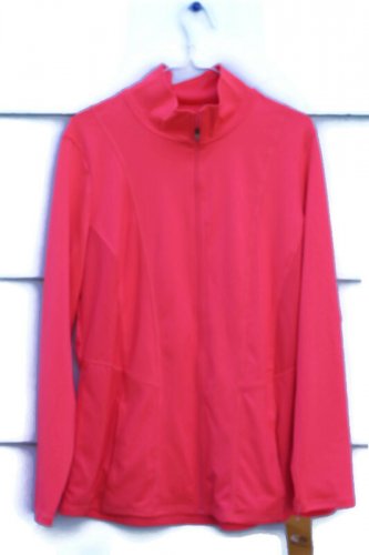 Champion Women's Orange Athletic Jacket Sweat Front Zip 100 Polyester  XL  006