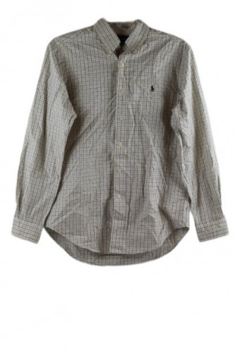 Ralph Lauren Check Men's Long Sleeve Dress Shirt Medium 015