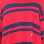 Chaps Striped Red Blue Waffle Knit Classic Crewneck Long Sleeve Shirt XXL  013