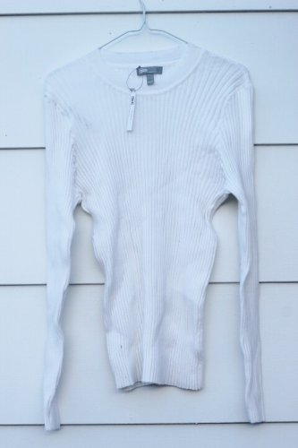 ASOS Maternity White Women's Long Sleeve Knit Shirt Ribbed Pattern 16  020