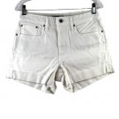 Free Assembly White Women's Rolled Cuff Jean Short Size 8 029