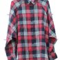 ASOS Red Plaid Women's Casual Tunic Shirt Long Sleeve Front Button Size 14  015